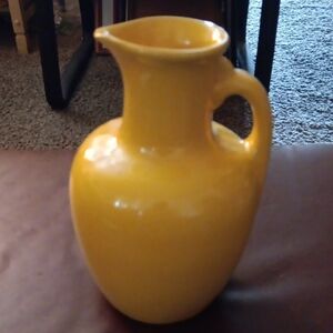 Vintage Frankoma Pottert  Yellow Gold Pitcher #8